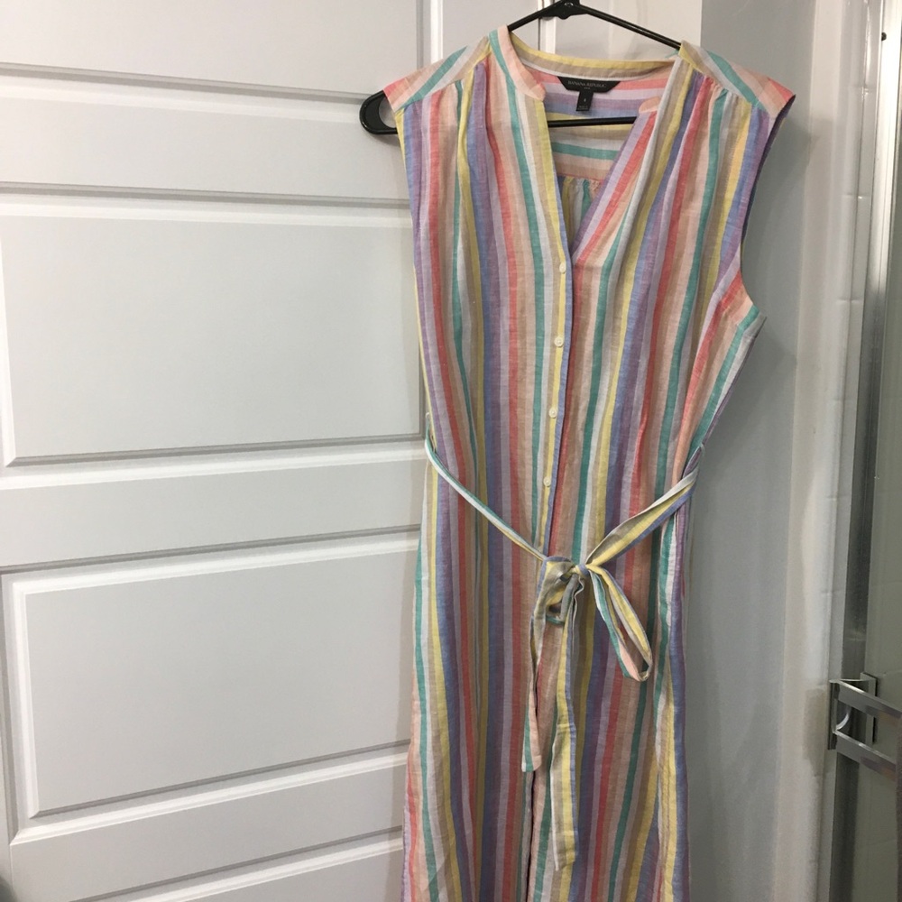 Banana Republic Pastel Striped Maxi Dress